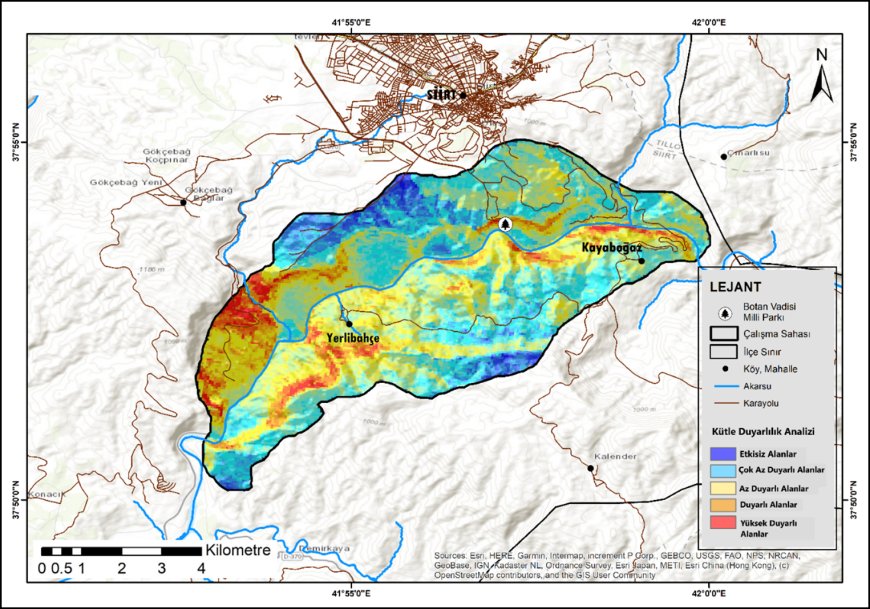 Botan Vadisi (Siirt) Kayaboğaz-Sağlarca kesiminde kütle hareketi duyarlılığının CBS-AHS yöntemiyle değerlendirilmesi